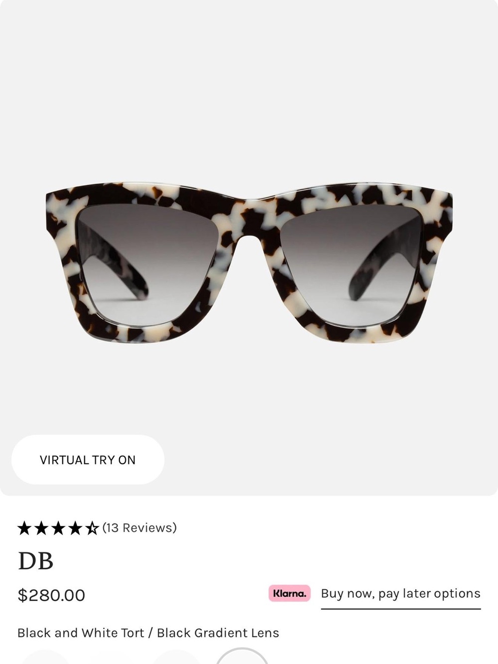 Valley Eyewear Black and White Tortoise Sunglasses